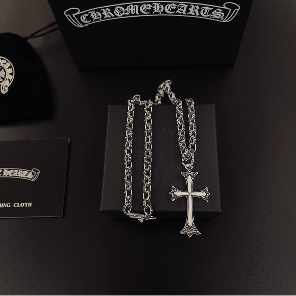 Chrome Hearts Silver Cross Necklace